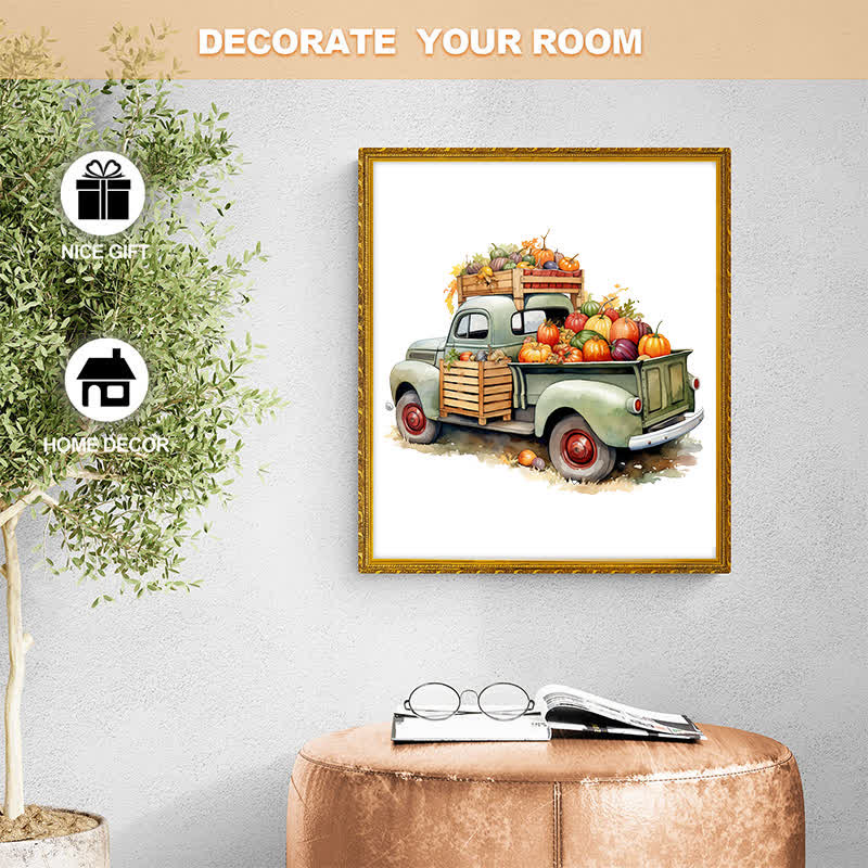 Rubbyoo Farm Truck Pumpkins Stock - Wooden Jigsaw Puzzle - image 5