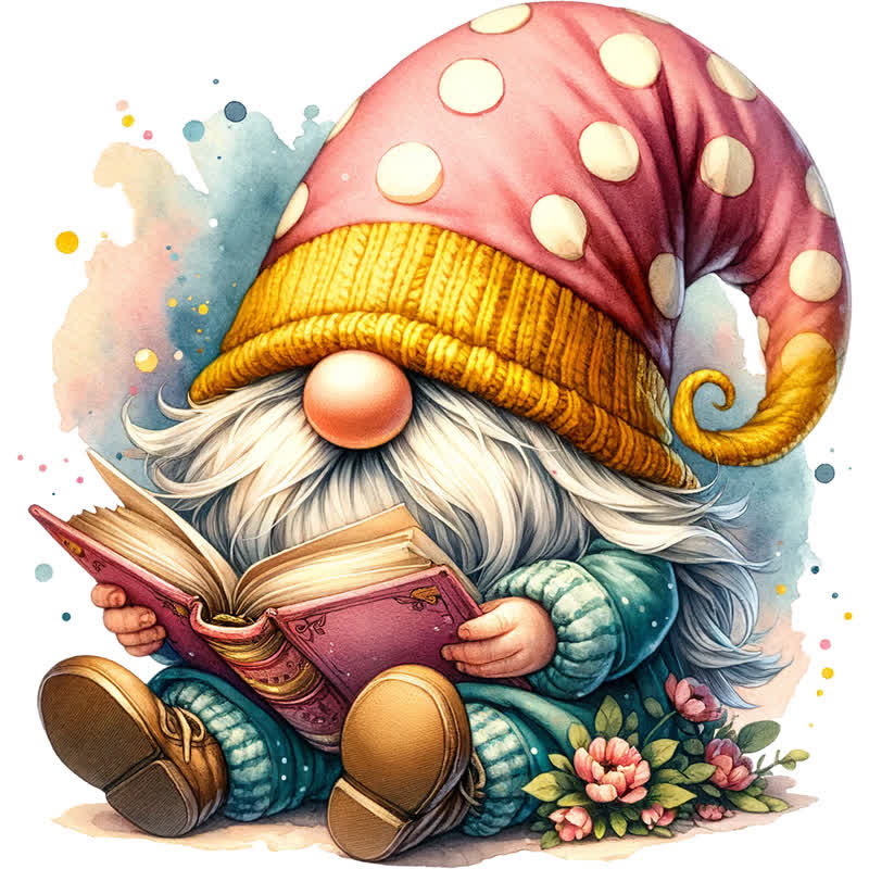 Rubbyoo Colorful Gnome On Decorative Bicycle With Paisley Patterns - Wooden Jigsaw Puzzle - A3 - Wooden Gift Packaging - image 0