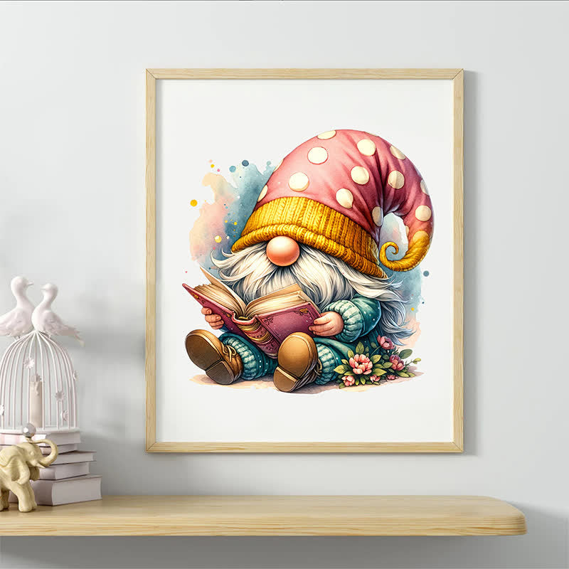 Rubbyoo Colorful Gnome On Decorative Bicycle With Paisley Patterns - Wooden Jigsaw Puzzle - image 4