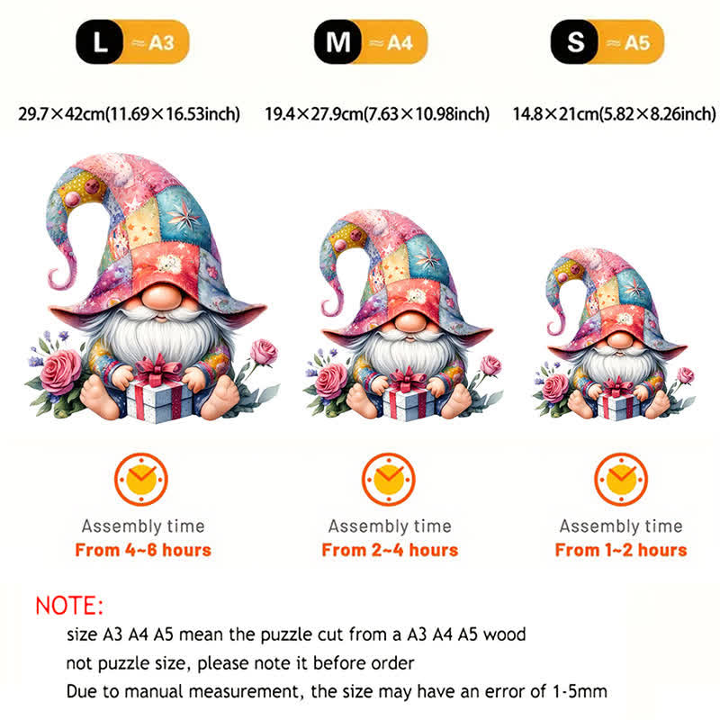 Rubbyoo Cute Gnome - Wooden Jigsaw Puzzle - image 2