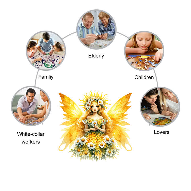 Rubbyoo Golden Fairy - Wooden Jigsaw Puzzle - image 4