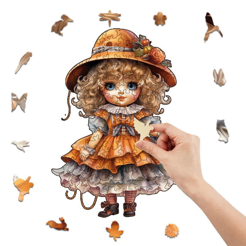 Rubbyoo Isolated Vintage Porcelain Dolls with Elegant Hats - Wooden Jigsaw Puzzle - image 8