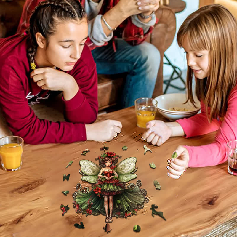 Rubbyoo Magical Green and Red Fairy - Wooden Jigsaw Puzzle - image 2