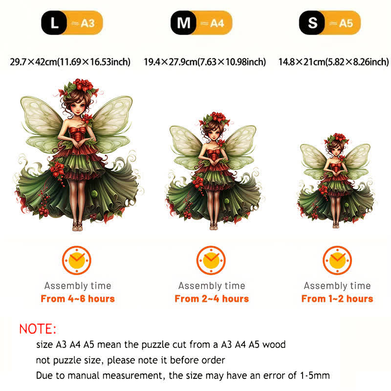 Rubbyoo Magical Green and Red Fairy - Wooden Jigsaw Puzzle - image 3