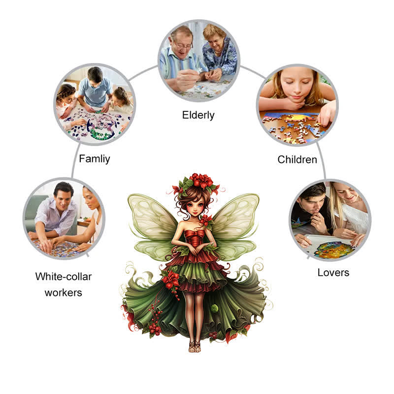 Rubbyoo Magical Green and Red Fairy - Wooden Jigsaw Puzzle - image 6
