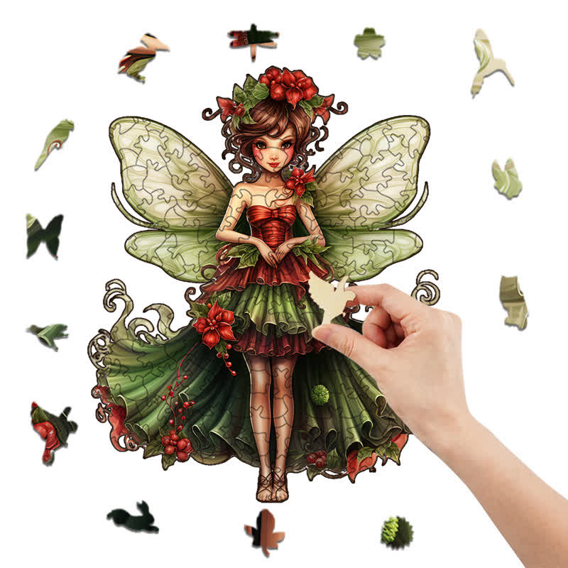 Rubbyoo Magical Green and Red Fairy - Wooden Jigsaw Puzzle - image 7