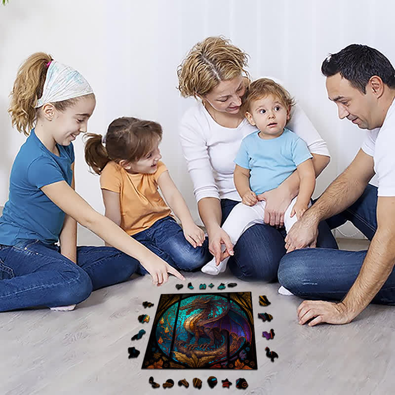 Rubbyoo Dragon Stained -2 Wooden Jigsaw Puzzle - image 3