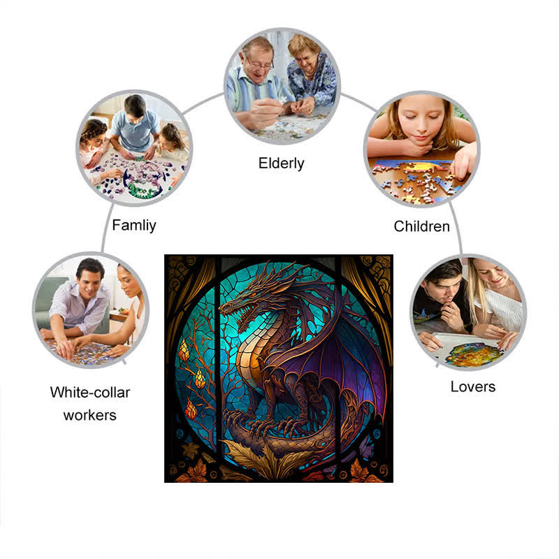 Rubbyoo Dragon Stained -2 Wooden Jigsaw Puzzle - image 5