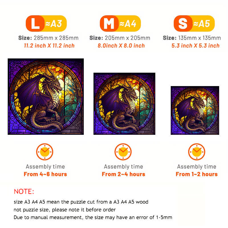 Rubbyoo Dragon Stained -4 Wooden Jigsaw Puzzle - image 3