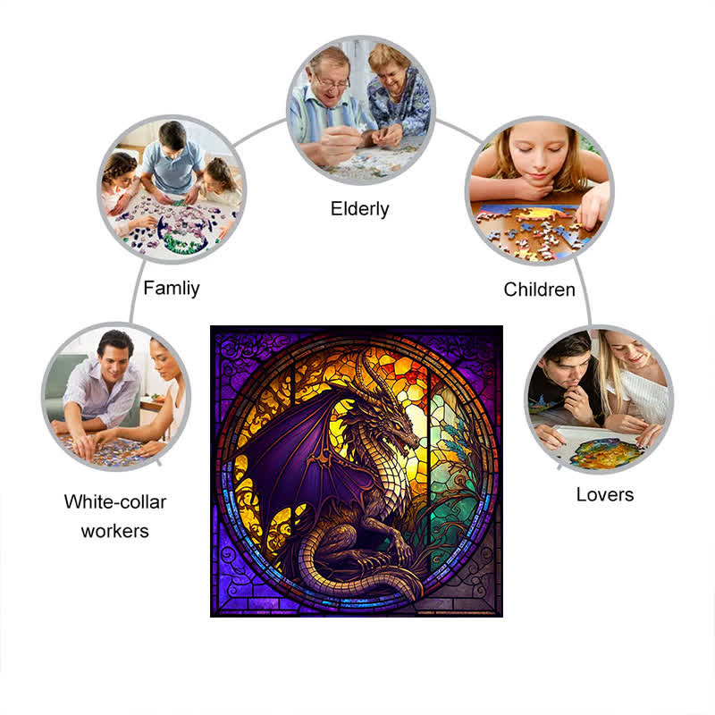 Rubbyoo Dragon Stained -4 Wooden Jigsaw Puzzle - image 4