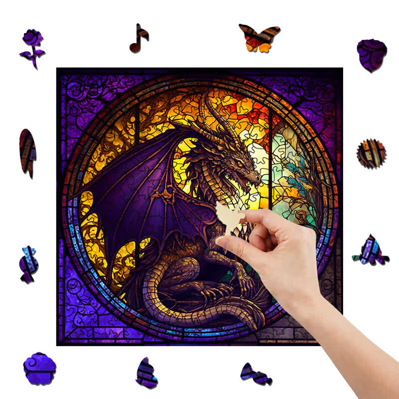 Rubbyoo Dragon Stained -4 Wooden Jigsaw Puzzle - image 8