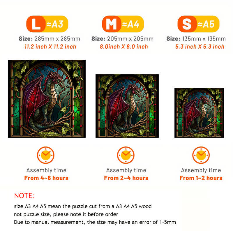 Rubbyoo Dragon Stained -3 Wooden Jigsaw Puzzle - image 2