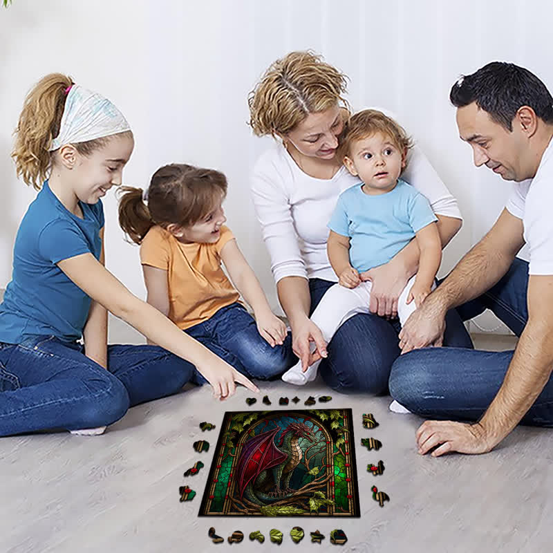 Rubbyoo Dragon Stained -3 Wooden Jigsaw Puzzle - image 3