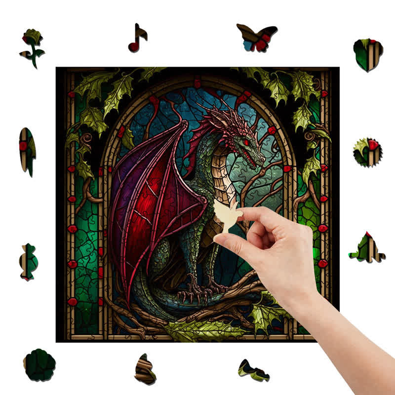 Rubbyoo Dragon Stained -3 Wooden Jigsaw Puzzle - image 7