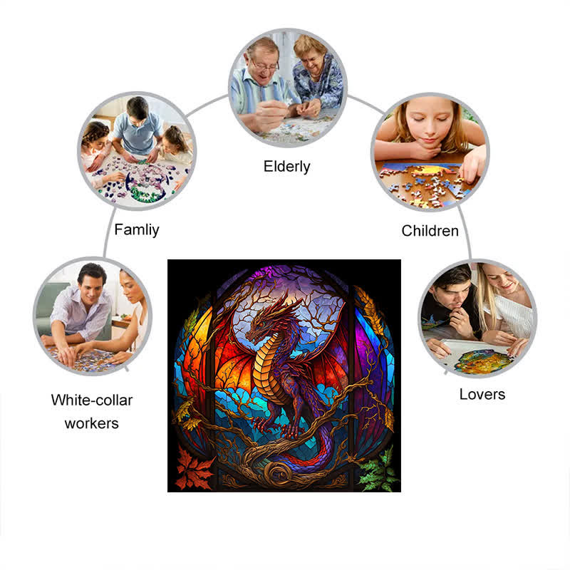 Rubbyoo Dragon Stained -1 Wooden Jigsaw Puzzle - image 6