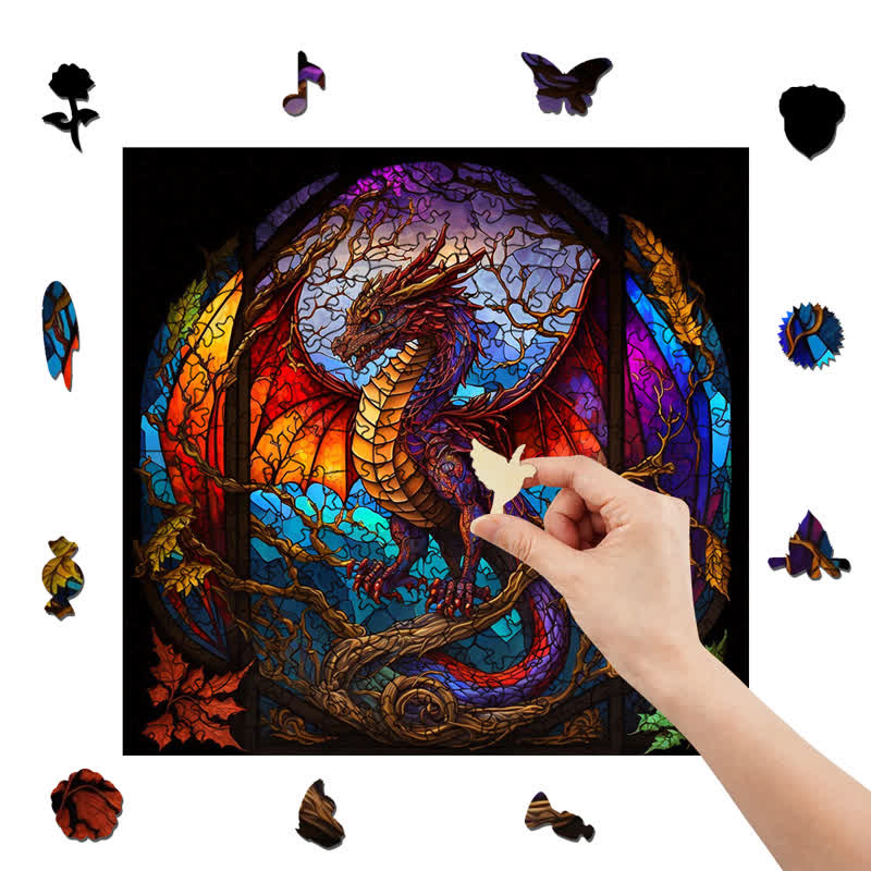 Rubbyoo Dragon Stained -1 Wooden Jigsaw Puzzle - image 8