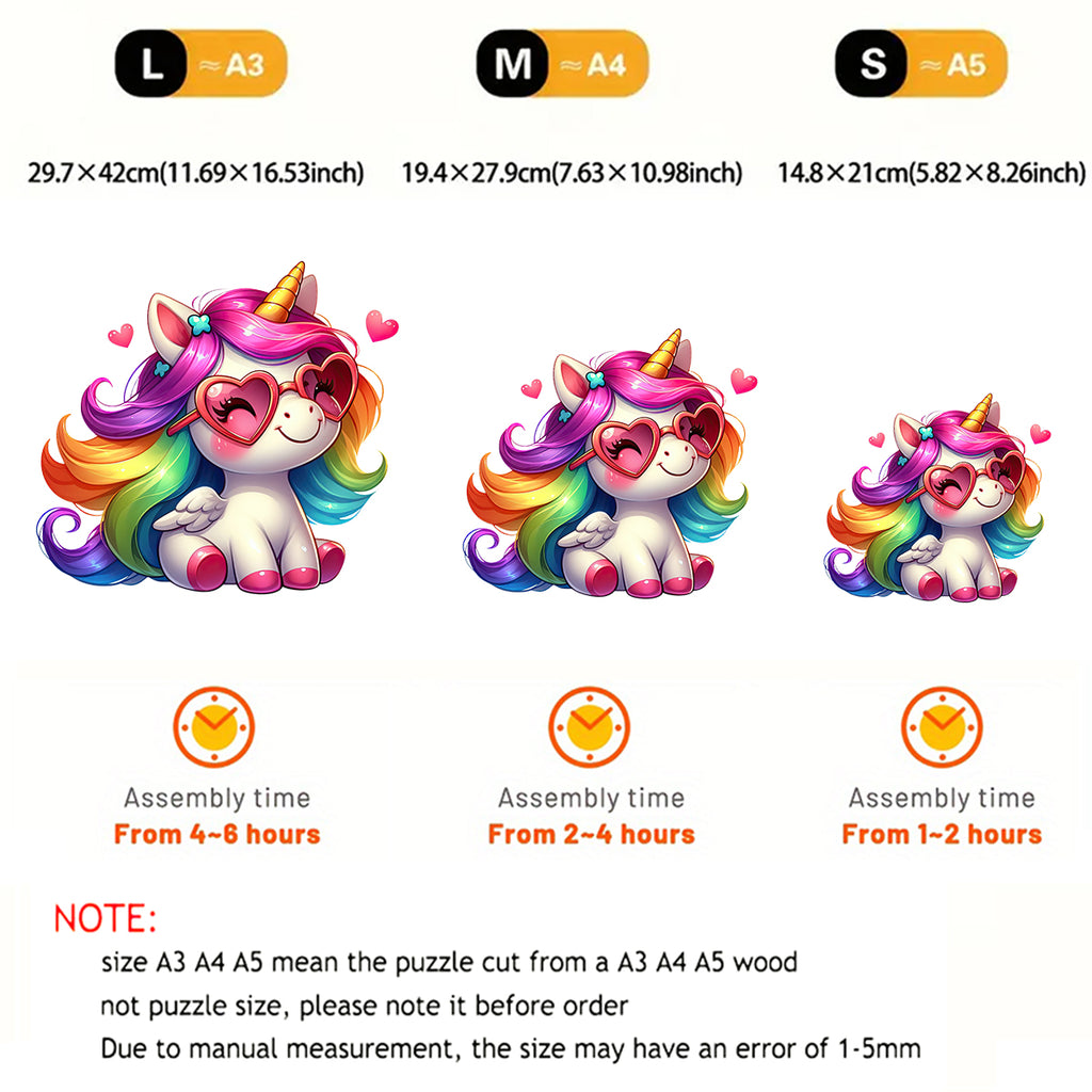 Rubbyoo Sitting Unicorn - Wooden Jigsaw Puzzle - image 2