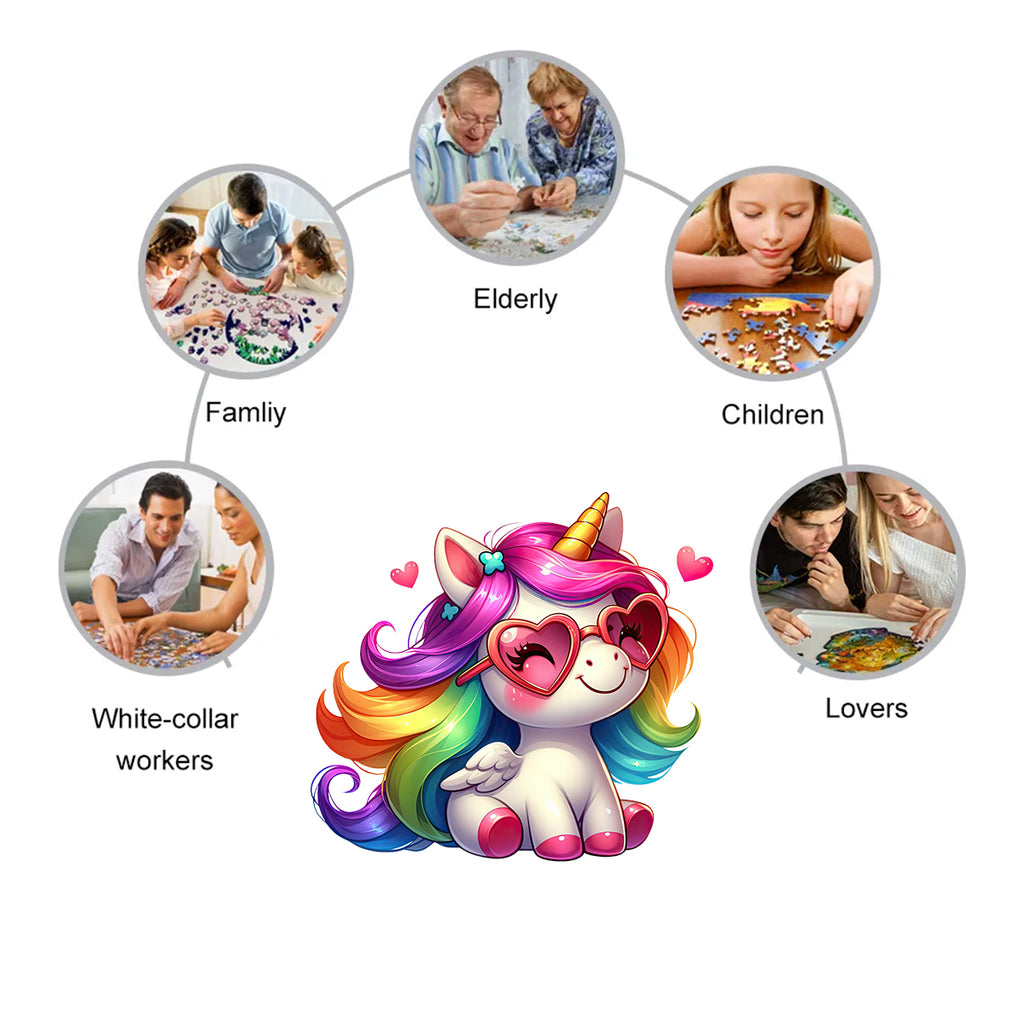 Rubbyoo Sitting Unicorn - Wooden Jigsaw Puzzle - image 5