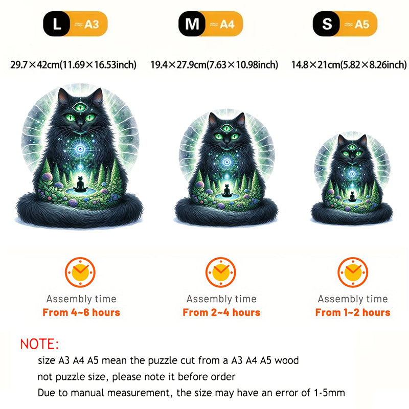 Rubbyoo Majestic Sorcerer Cat | Guardian Of The Arcane -4 Wooden Jigsaw Puzzle - image 2