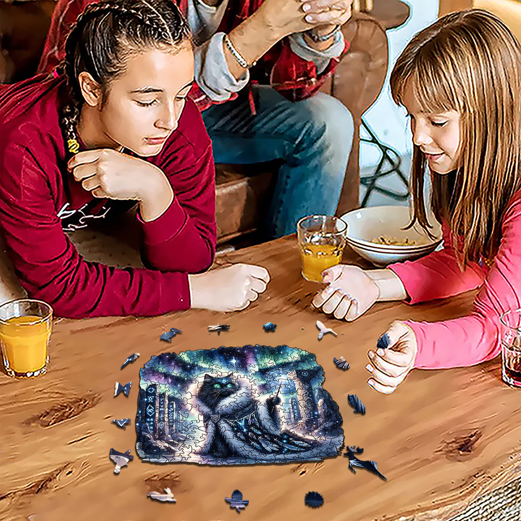 Rubbyoo Majestic Sorcerer Cat | Guardian Of The Arcane - Wooden Jigsaw Puzzle - image 2