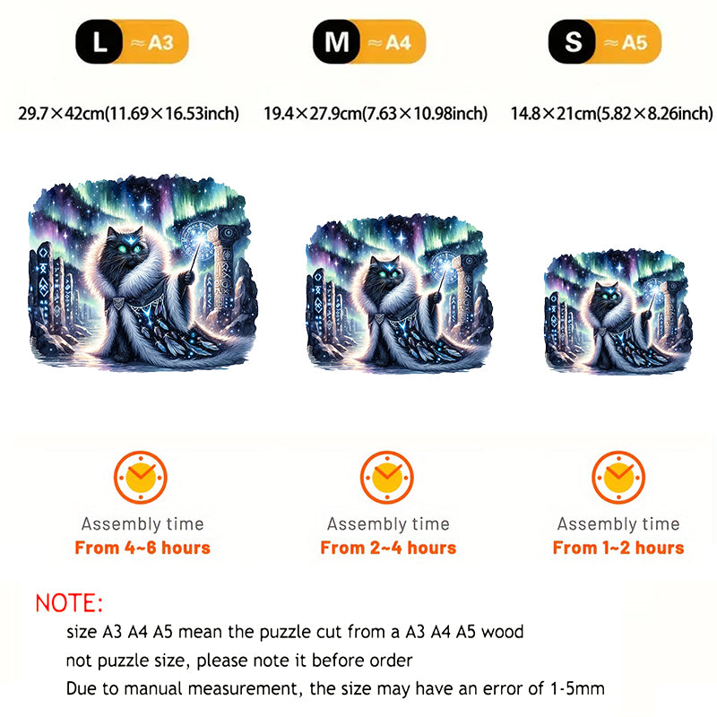 Rubbyoo Majestic Sorcerer Cat | Guardian Of The Arcane - Wooden Jigsaw Puzzle - image 3