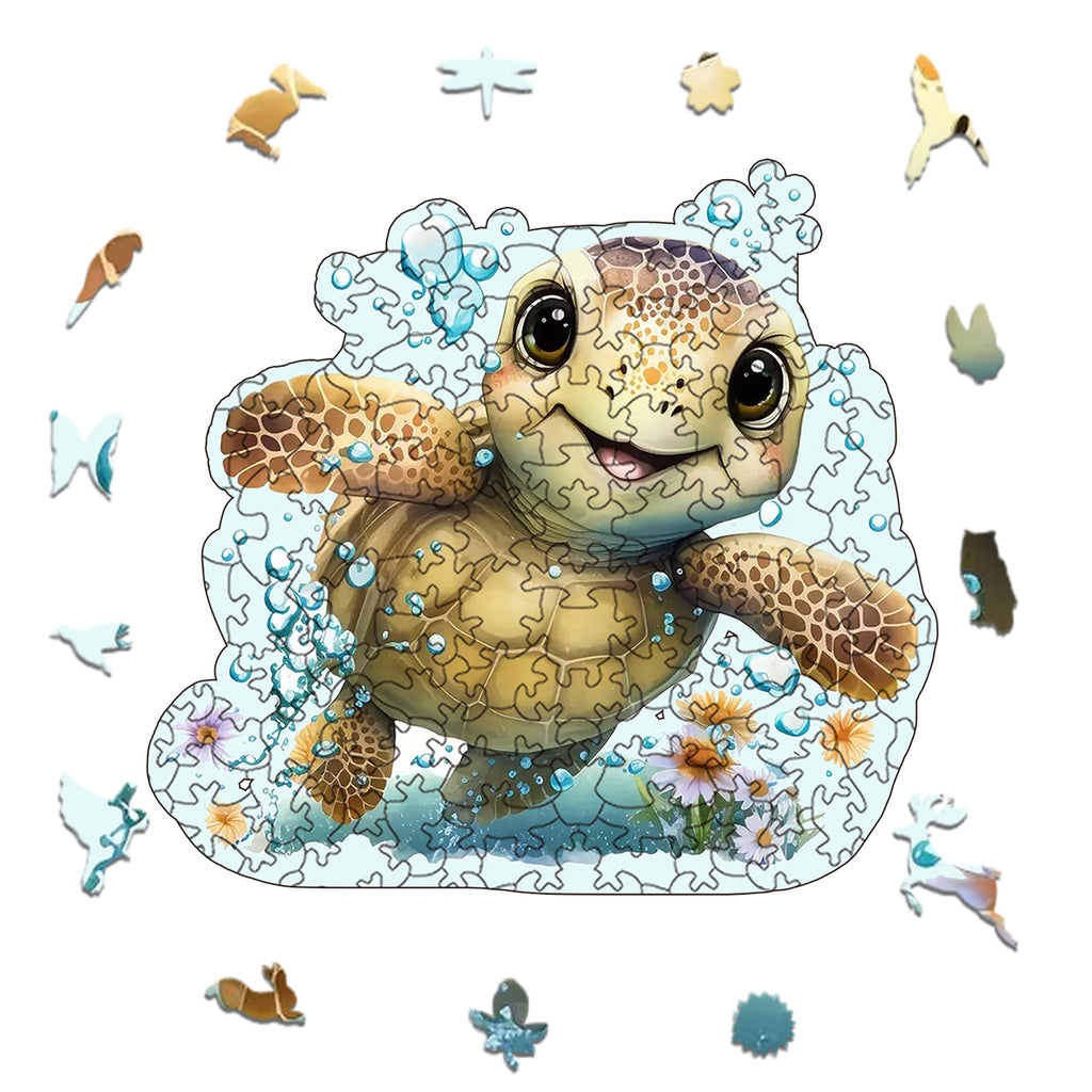 Rubbyoo bany turtle -2 Wooden Jigsaw Puzzle - image 1