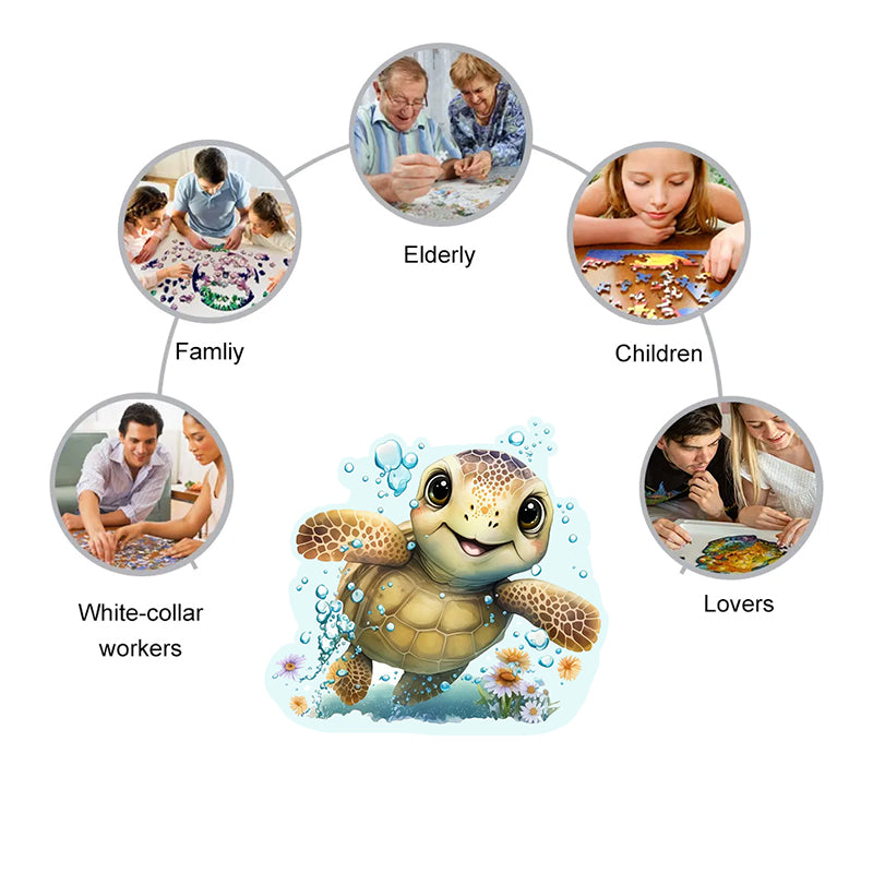 Rubbyoo bany turtle -2 Wooden Jigsaw Puzzle - image 2