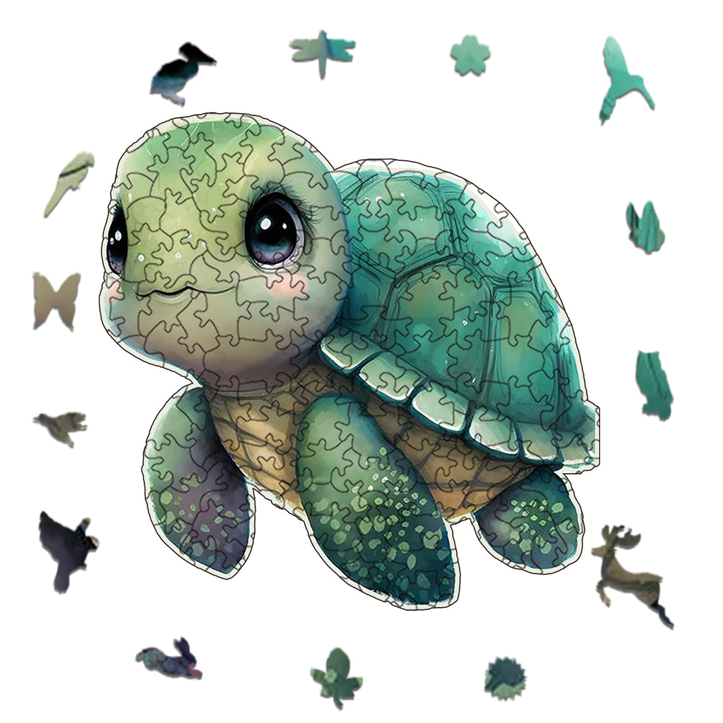 Rubbyoo bany turtle -1 Wooden Jigsaw Puzzle - image 1