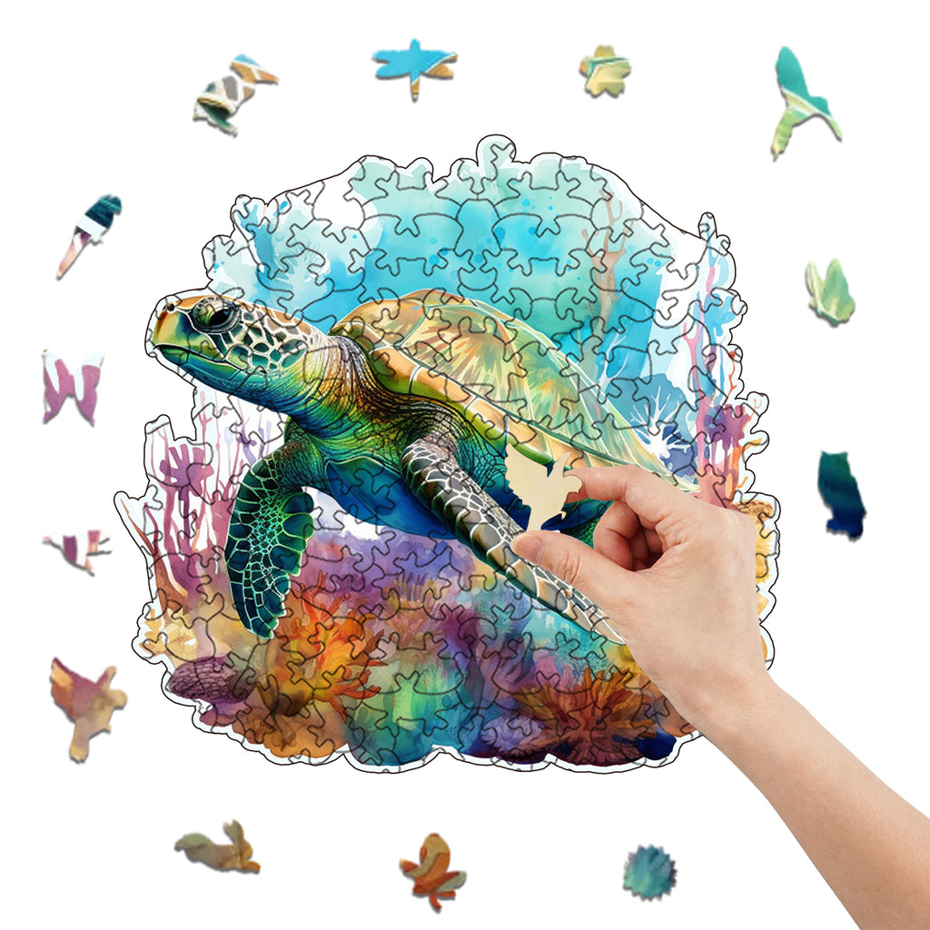 Rubbyoo turtle -3 Wooden Jigsaw Puzzle - image 1