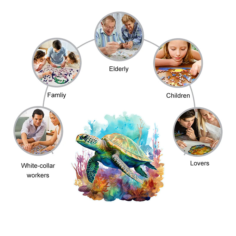 Rubbyoo turtle -3 Wooden Jigsaw Puzzle - image 4