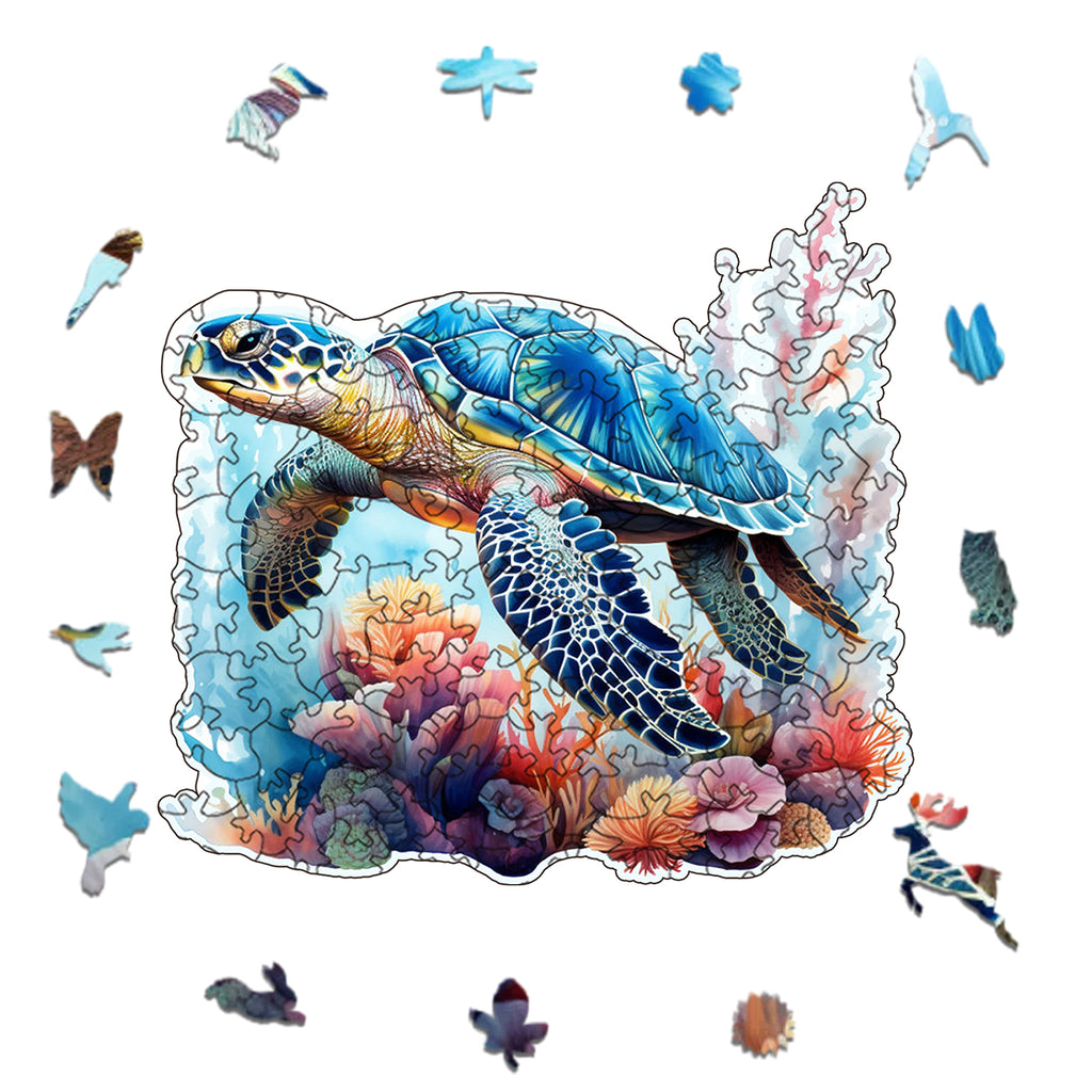 Rubbyoo turtle -4 Wooden Jigsaw Puzzle - image 1