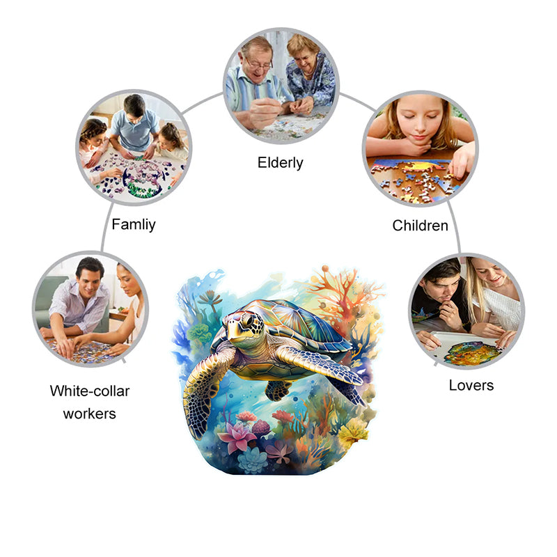 Rubbyoo turtle -2 Wooden Jigsaw Puzzle - image 5