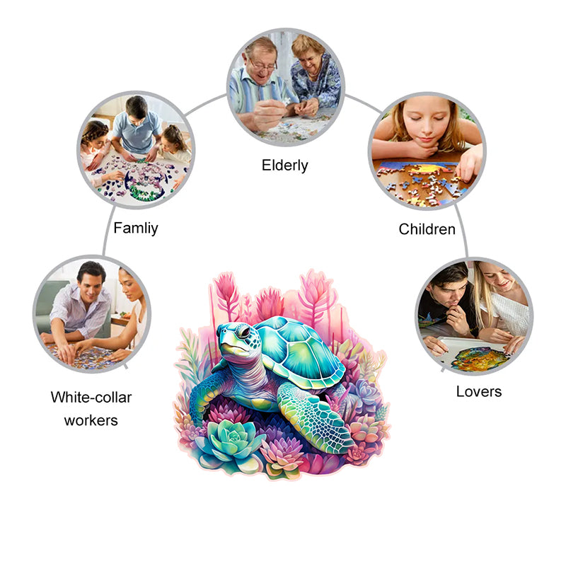 Rubbyoo turtle -1 Wooden Jigsaw Puzzle - image 4