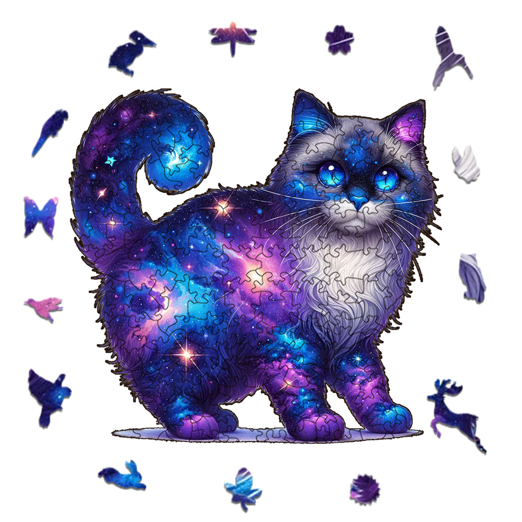 Rubbyoo Cosmic Garden Cat -6 Wooden Jigsaw Puzzle - image 1