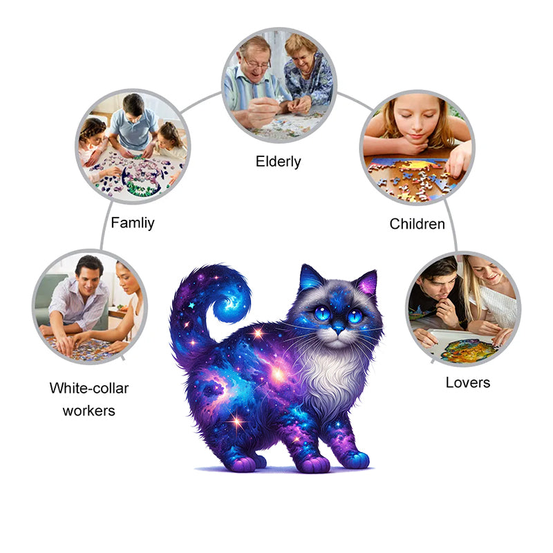 Rubbyoo Cosmic Garden Cat -6 Wooden Jigsaw Puzzle - image 3