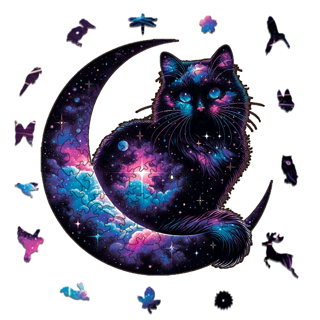 Rubbyoo Cosmic Garden Cat -4 Wooden Jigsaw Puzzle - image 1
