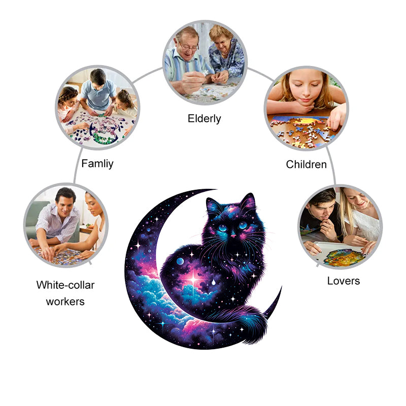 Rubbyoo Cosmic Garden Cat -4 Wooden Jigsaw Puzzle - image 8