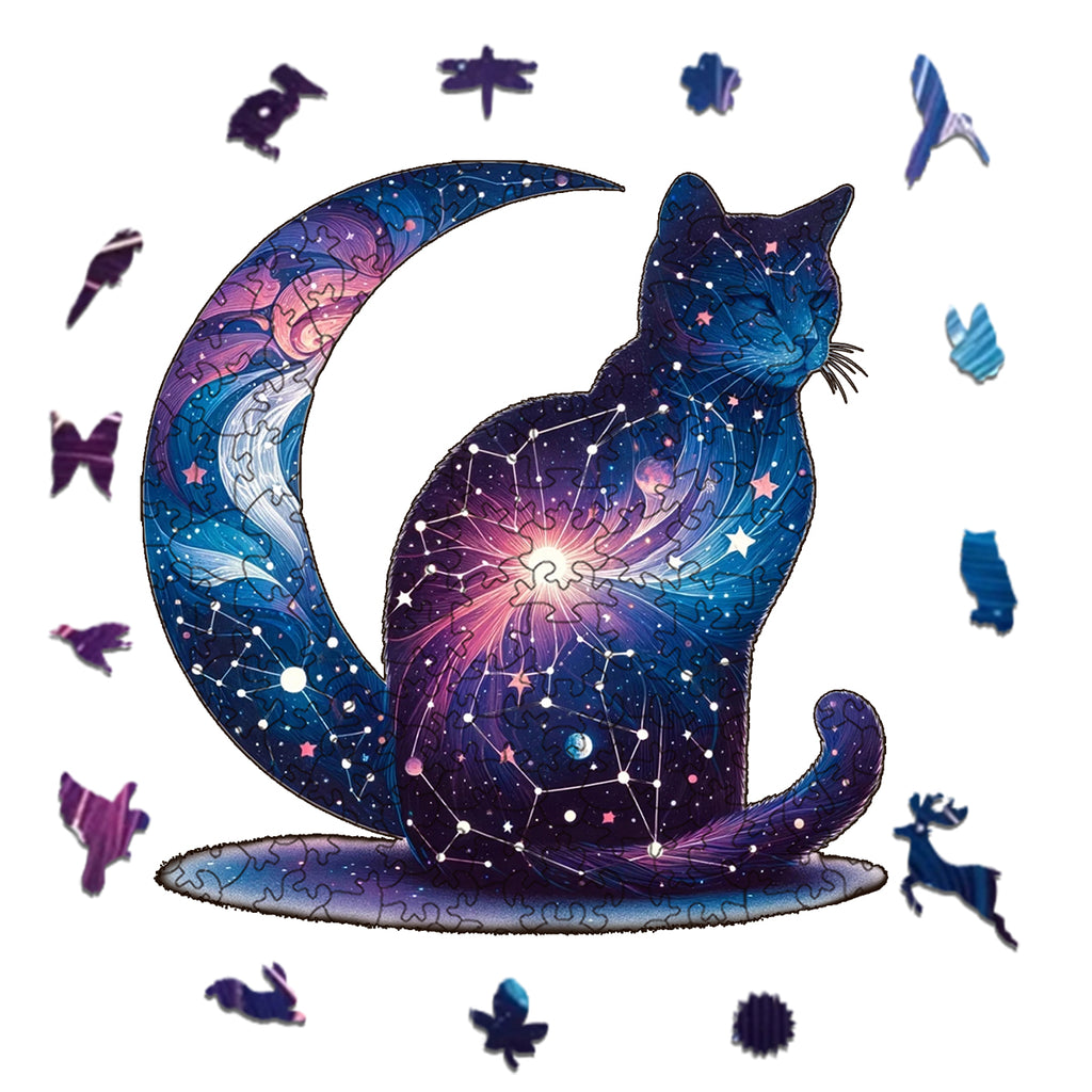 Rubbyoo Cosmic Garden Cat -3 Wooden Jigsaw Puzzle - image 1