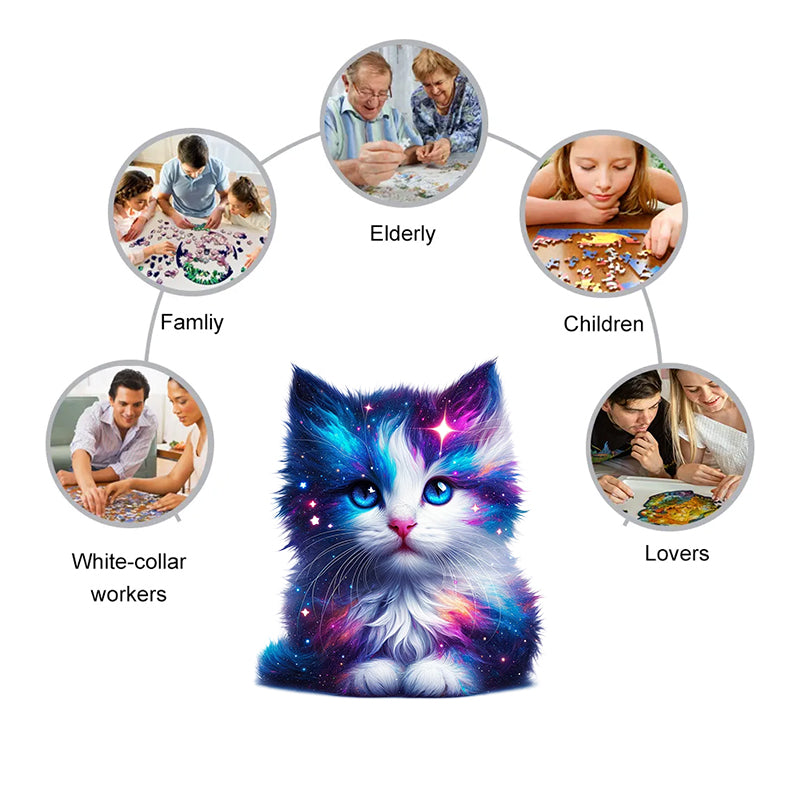 Rubbyoo Cosmic Garden Cat -2 Wooden Jigsaw Puzzle - image 5