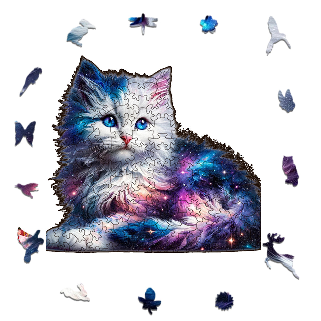 Rubbyoo Cosmic Garden Cat - Wooden Jigsaw Puzzle - image 1