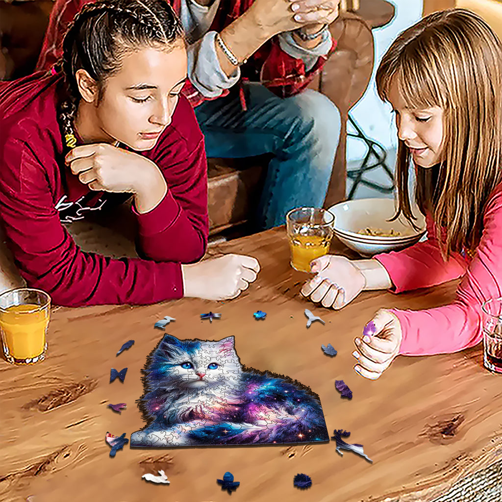 Rubbyoo Cosmic Garden Cat - Wooden Jigsaw Puzzle - image 3