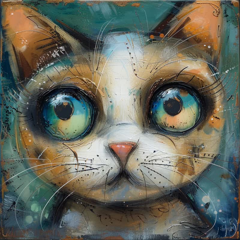 Rubbyoo Dull Cat - Wooden Jigsaw Puzzle - A3 - Wooden Gift Packaging - image 0