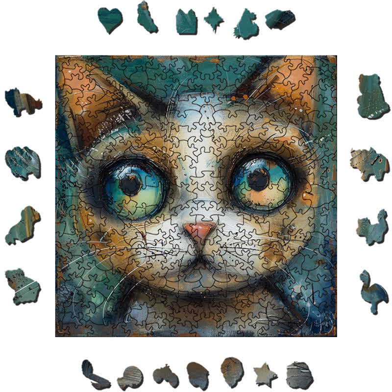 Rubbyoo Dull Cat - Wooden Jigsaw Puzzle - image 1