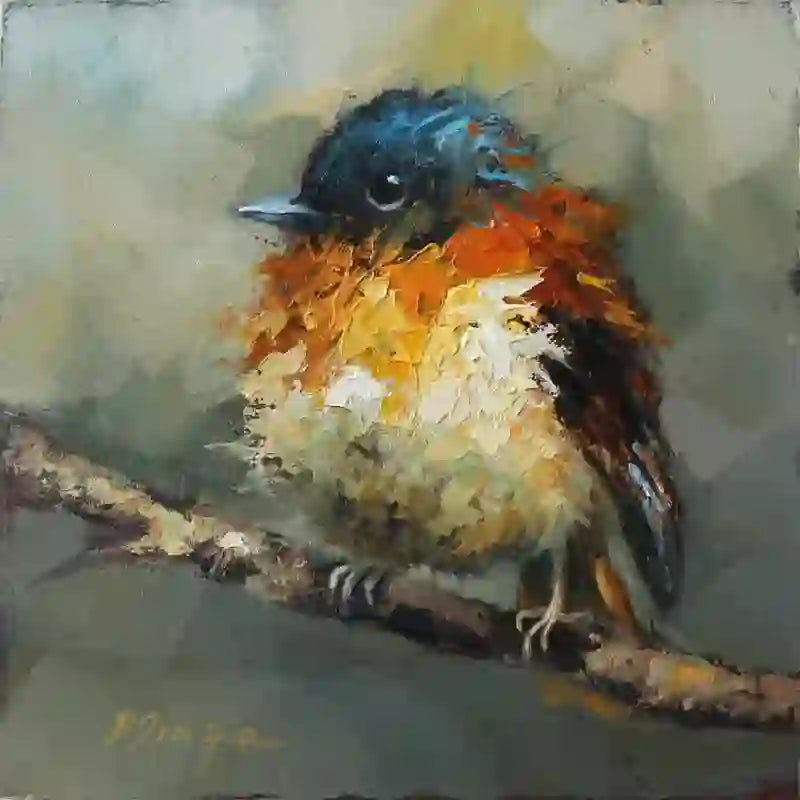 Rubbyoo Orange Black Flycatcher Bird - Wooden Jigsaw Puzzle - A3 - Wooden Gift Packaging - image 0