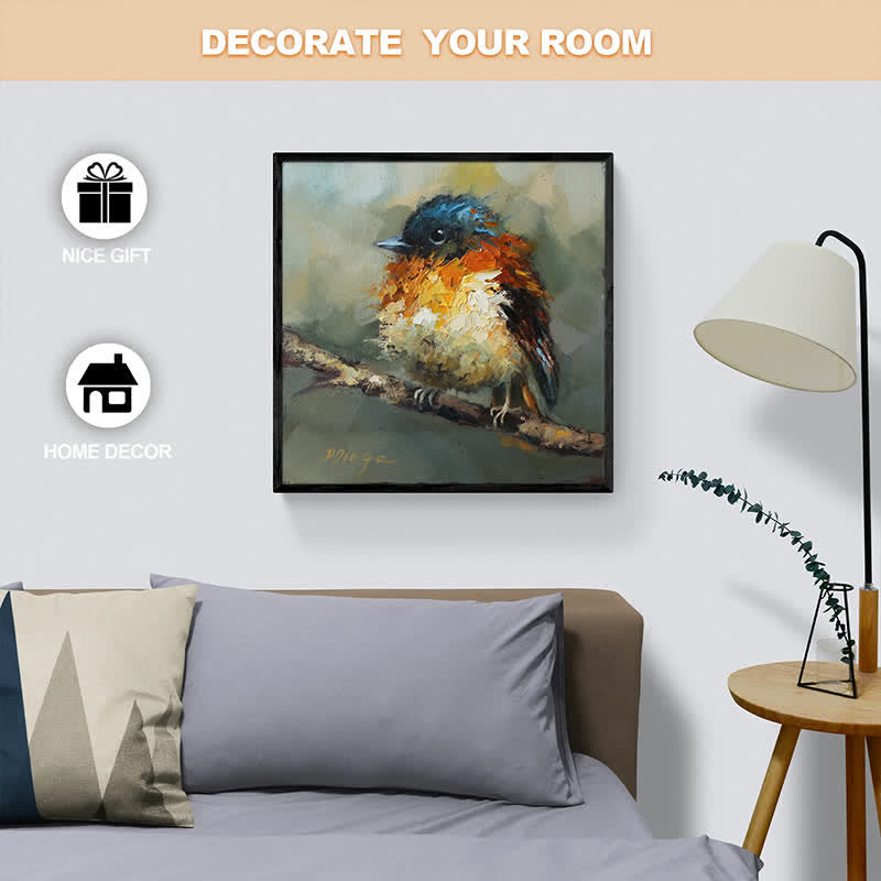 Rubbyoo Orange Black Flycatcher Bird - Wooden Jigsaw Puzzle - image 4