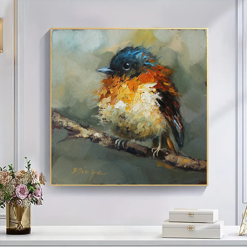 Rubbyoo Orange Black Flycatcher Bird - Wooden Jigsaw Puzzle - image 5