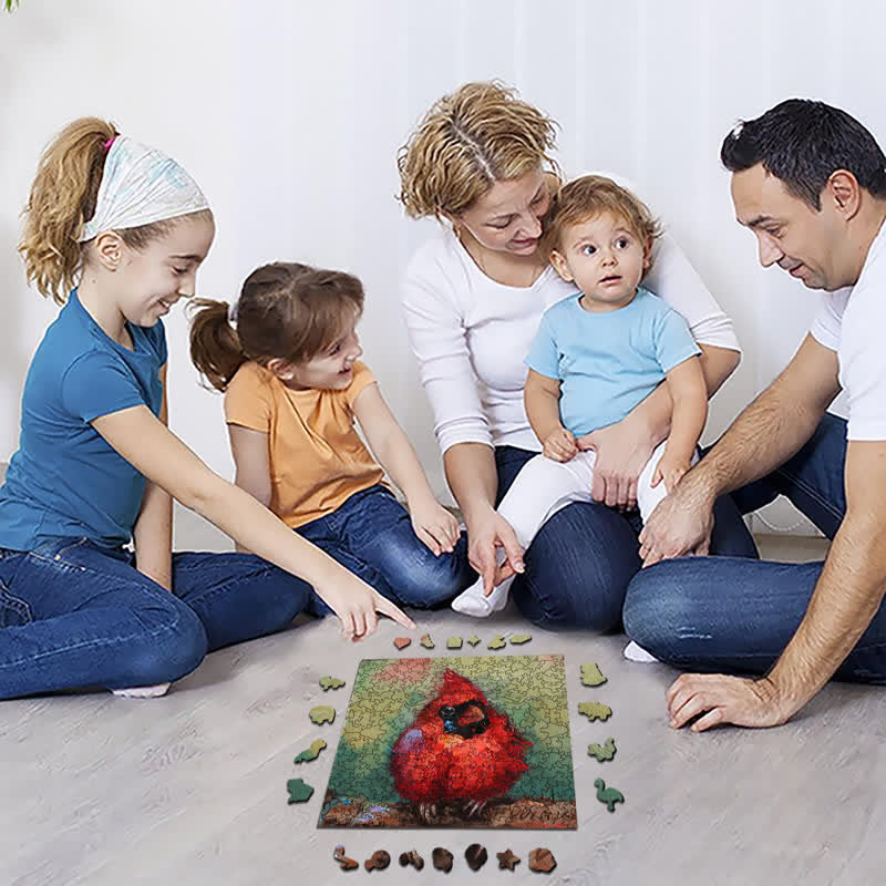 Rubbyoo Red Cardinal - Wooden Jigsaw Puzzle - image 6