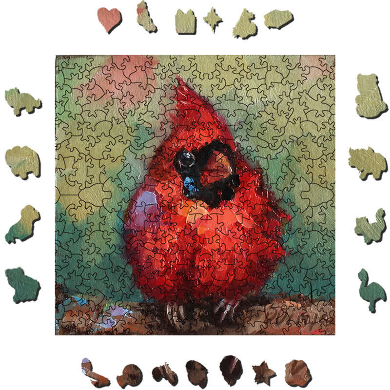 Rubbyoo Red Cardinal - Wooden Jigsaw Puzzle - image 1