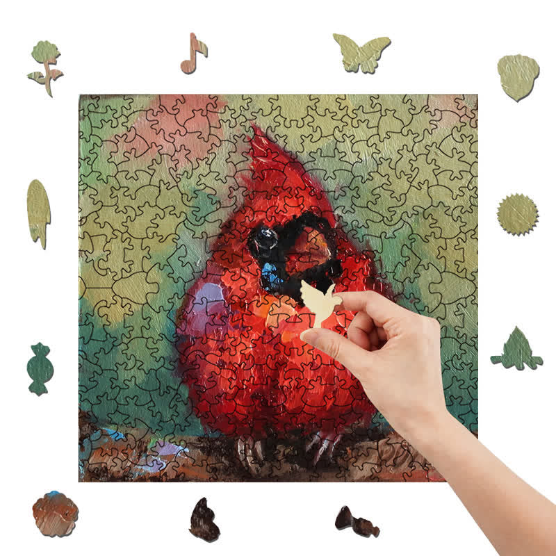 Rubbyoo Red Cardinal - Wooden Jigsaw Puzzle - image 7