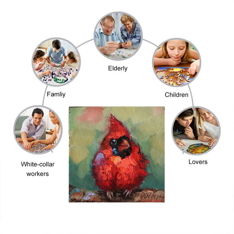 Rubbyoo Red Cardinal - Wooden Jigsaw Puzzle - image 8